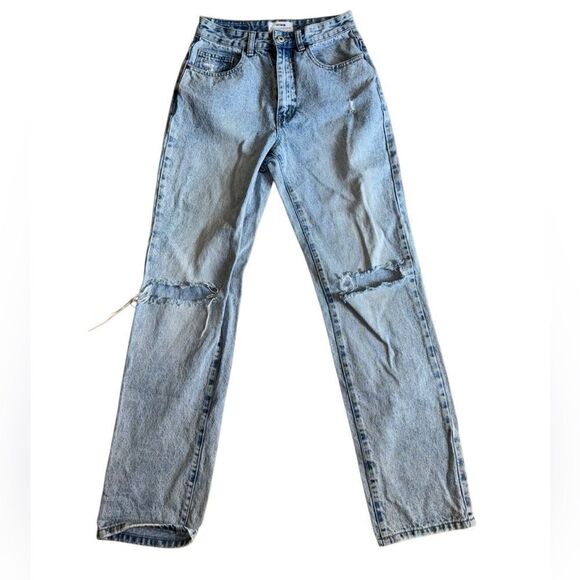 ASOS Cotton On Women's Long Straight Leg Blue Jeans 100% Cotton Size 4 - Picture 1 of 8